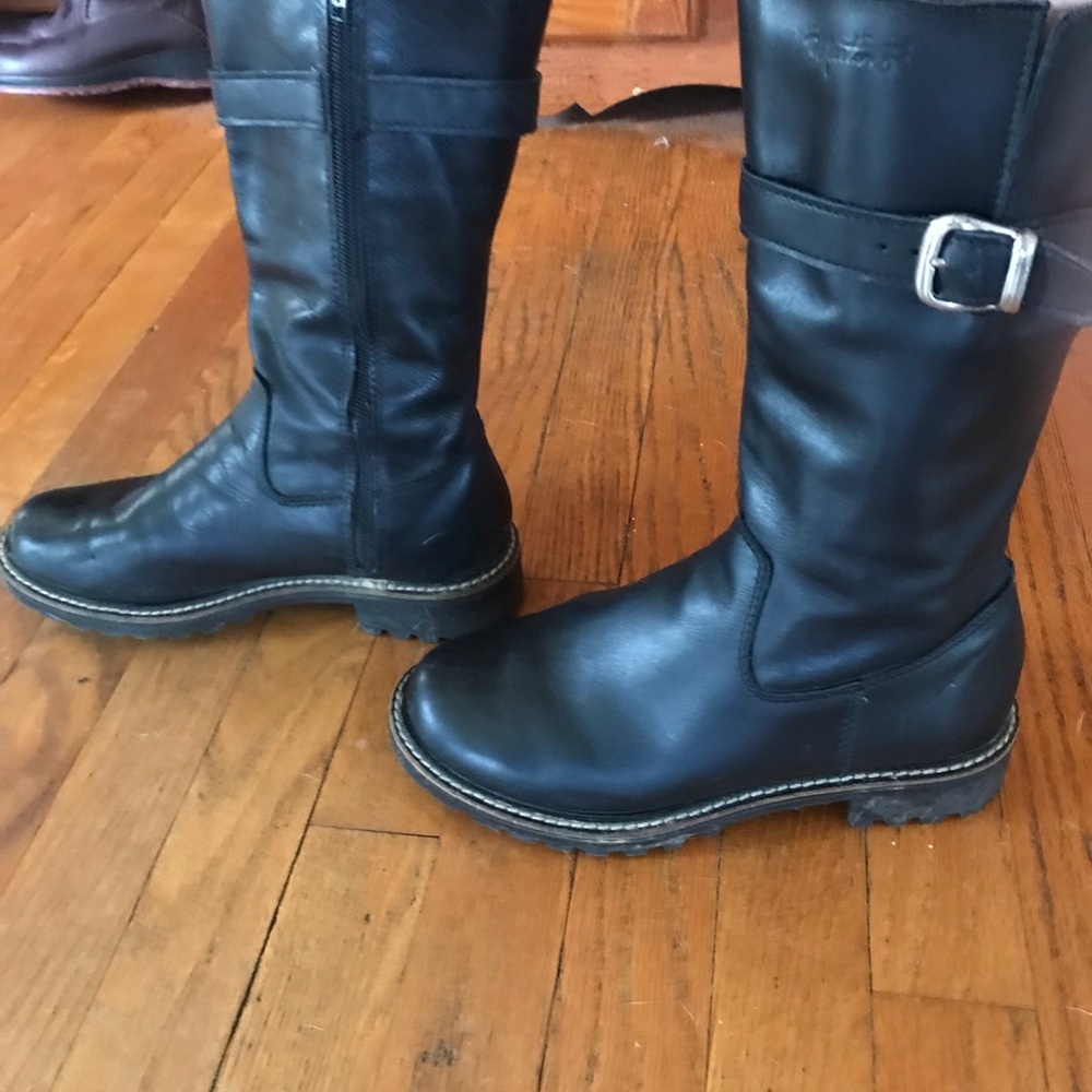 Martino Black Leather Mid-Calf Riding Boots size 7